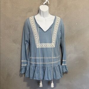 Hannah blue peplum top